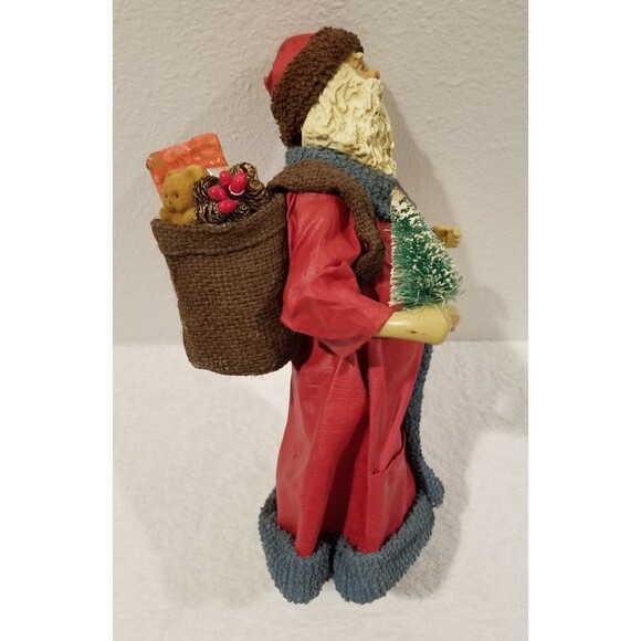 Vtg Clothtique Possible Dreams Father Christmas w Wooden Boot Santa 10" tall - Picture 3 of 8